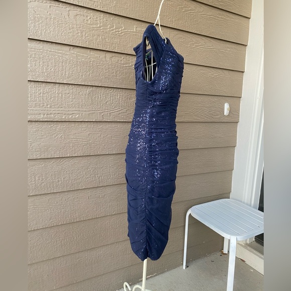 Lauren Ralph Lauren Evening Sequin Cocktail Dress Sleeveless Party Knee Length - Picture 2 of 13